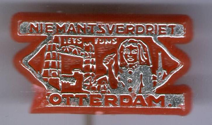 2 Niemansdverdriet Rotterdam speldjes ( W_174-175 ), Verzamelen, Speldjes, Pins en Buttons, Zo goed als nieuw, Speldje of Pin