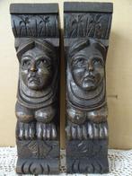 Antieke console ornamenten met halfnaakte nonnen 25cm 1900, Ophalen of Verzenden