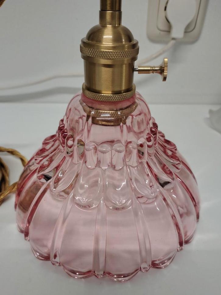 2x Koperen Hanglamp Belbloem Stijl - Zonder Lamp, Huis en Inrichting, Lampen | Hanglampen, Nieuw, Minder dan 50 cm, Glas, Ophalen of Verzenden