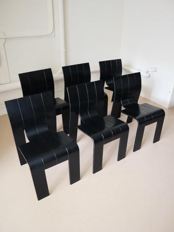 Vintage Strip stoelen Gijs Bakker Castelijn 70s zwart beschikbaar voor biedingen