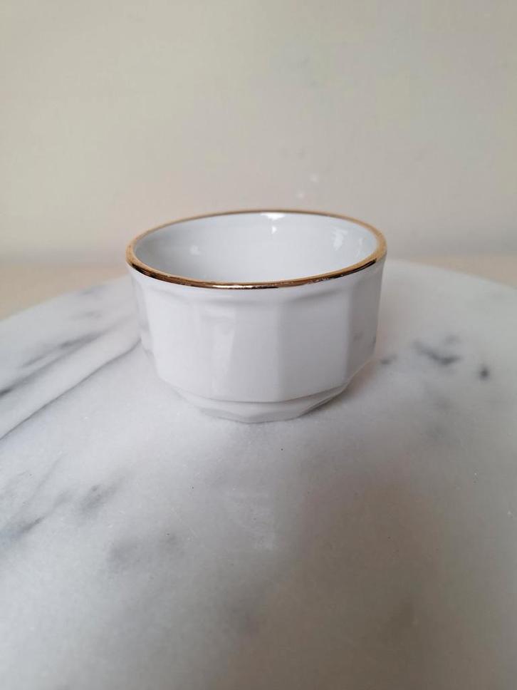 Vintage wit Apilco Bistro Suikerschaaltje - Frans Design, Antiek en Kunst, Antiek | Servies los, Ophalen of Verzenden