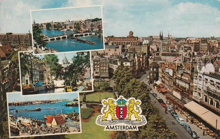 AMSTERDAM Brug Gracht IJ Rembrandtplein kl.f., Verzamelen, Ansichtkaarten | Nederland, Gelopen, Noord-Holland, 1940 tot 1960, Verzenden