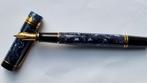 **Parker Duofold Centennial Blue Marble – 18k penpunt, F**, Ophalen of Verzenden, Zo goed als nieuw, Vulpen, Parker