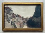 Oude foto Brugge (Speelmansrei) ca. 1900 ingelijst, Antiek en Kunst, Ophalen of Verzenden