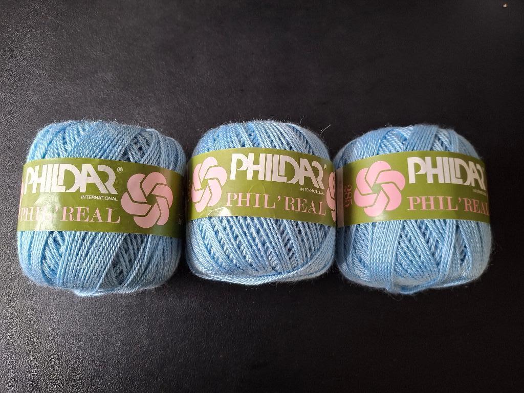3 bol Phildar 50 gr. 100% acryl lichtblauw, Hobby en Vrije tijd, Ophalen of Verzenden, Nieuw, Breien of Haken, Wol of Garen