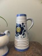 vrolijke vintage vaas, kan met bloemendecor, west germany, Ophalen