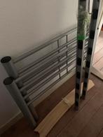 Eenpersoonsbed 90 x 200 grijs metaal, Ophalen, Gebruikt, 90 cm, Eenpersoons