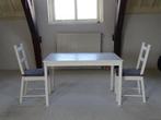 Zo goed als nieuwe tafel en 2 stoelen, Huis en Inrichting, Tafels | Salontafels, 200 cm of meer, 50 tot 100 cm, Grenenhout, Rechthoekig