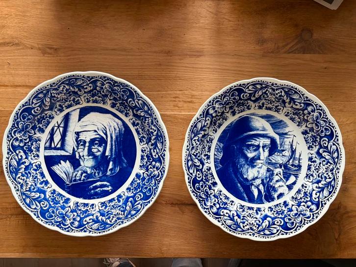 Set grote keramiek Wandborden Boch Delfts blauw Doris Rijker, Antiek en Kunst, Antiek | Wandborden en Tegels, Ophalen of Verzenden