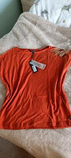 Rituals shirt oranje/bruin met strass - Maat L, Maat 42/44 (L), Nieuw, Oranje, Korte mouw