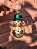 Vintage glazen kerstbal kersthanger sneeuwpop kerst ornament, Diversen, Kerst, Ophalen