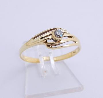 Mooie 14 karaat Gouden Ring Solitair  Damesring M16.5  beschikbaar voor biedingen
