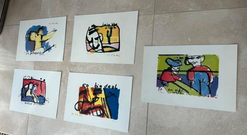 5 Originele Herman Brood zeefdrukken -gesigneerd & genummerd, Antiek en Kunst, Kunst | Litho's en Zeefdrukken, Ophalen of Verzenden