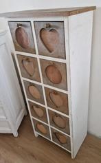 Ladekast hout/wit 10 lades 51 x 32 x h120 cm *, Ophalen, Gebruikt, 5 laden of meer, 100 tot 150 cm