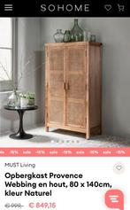 Webbing kast Provence must living als nieuw buffet boeken ka, 50 tot 100 cm, Landelijk bohemian , vintage , wabi sabi, Met deur(en)