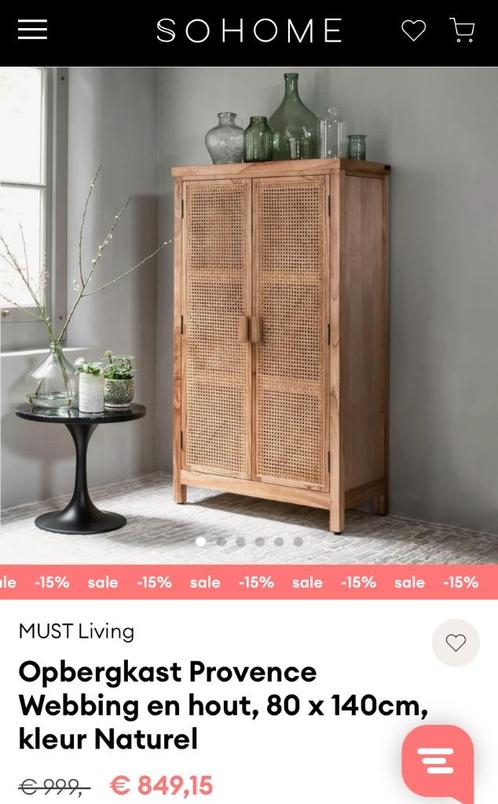 Webbing kast Provence must living als nieuw buffet boeken ka, Huis en Inrichting, Kasten | Dressoirs, Zo goed als nieuw, 50 tot 100 cm