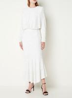 Rotate maxi jurk met pailletten maat 36 (valt groter), Trouwjurk, Wit, Ophalen of Verzenden, Zo goed als nieuw