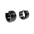 13mm x 7mm Brede Oorringen Unisex RVS Zwarte PVD-Coating, Sieraden, Tassen en Uiterlijk, Oorbellen, Overige materialen, Hangers