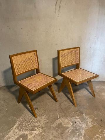 Set Rattan Chairs in Pierre Jeanneret Style ,Hygge Japandi  beschikbaar voor biedingen