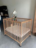 Eiken naturel houten box, Kinderen en Baby's, Boxen, Ophalen of Verzenden, Zo goed als nieuw, Vierkant, In hoogte verstelbaar