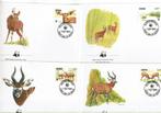 ghana 1984 set wwf fdc bongo zoogdieren wildlife, Ophalen of Verzenden, Postfris, Dier of Natuur