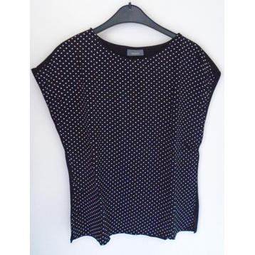 Zwart wit pindot polkadot top shirt 36/S katoen beschikbaar voor biedingen