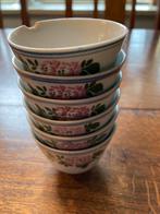 5 oude chinese ? kleine kommetjes met roosjes, Ophalen of Verzenden