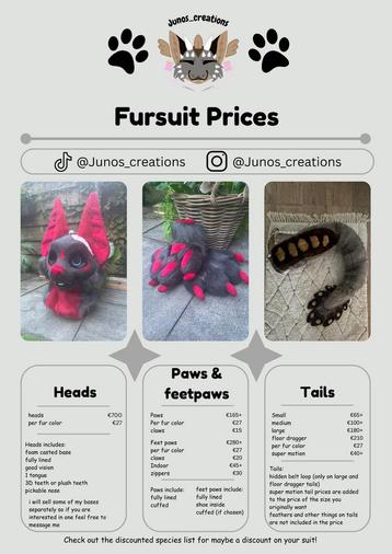 Fursuit commisions updated (again) beschikbaar voor biedingen