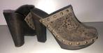 Ash Sexy houten leren klompjes maat 37, Ophalen, Bruin, Zo goed als nieuw, Sandalen of Muiltjes