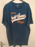 T shirt heren maat 4 XL Jack&Jones  blauw, Blauw, Overige maten, Ophalen of Verzenden, Gedragen