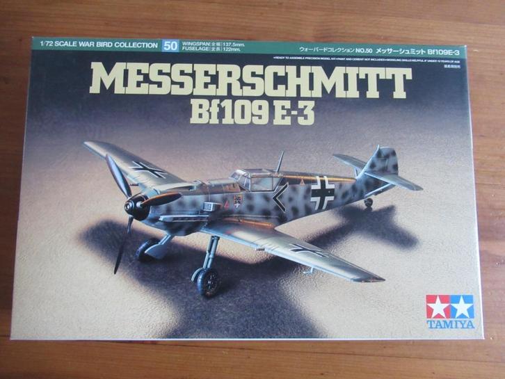 Messerschmitt Bf109 E-3 (Tamiya 1/72), Hobby en Vrije tijd, Modelbouw | Vliegtuigen en Helikopters, Nieuw, Vliegtuig, 1:72 tot 1:144