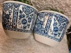 Retro vintage bloempotten 2 delfs blauw zie foto's merk, Ophalen of Verzenden