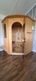 Finse Lagerholm hoek sauna infrarood en sauna kachel, Ophalen, Gebruikt, Fins of Traditioneel, Complete sauna