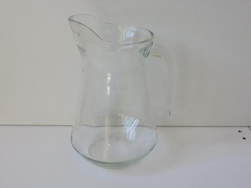 Vintage glazen schenkkan waterkan, Huis en Inrichting, Keuken | Servies, Gebruikt, Overige typen, Effen, Glas, Ophalen of Verzenden