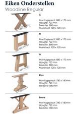 Onderstel tafel | Massief eikenhout, 50 tot 100 cm, Nieuw, Landelijk modern | Massief eiken, Rechthoekig