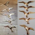 Vintage 33-20 cm messing vogels wandvogels meeuwen zwaluwen, Ophalen of Verzenden, Zo goed als nieuw