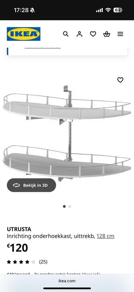 Ikea Utrusta hoekkast element carrousel uittrekbaar, Huis en Inrichting, Keuken | Keukenelementen, Gebruikt, Minder dan 100 cm
