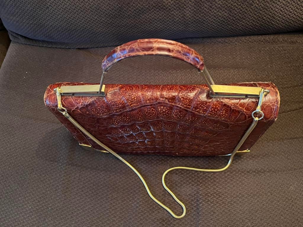 Vintage / Retro Handtas verstelbaar als Clutch - leer, Sieraden, Tassen en Uiterlijk, Tassen | Damestassen, Ophalen of Verzenden