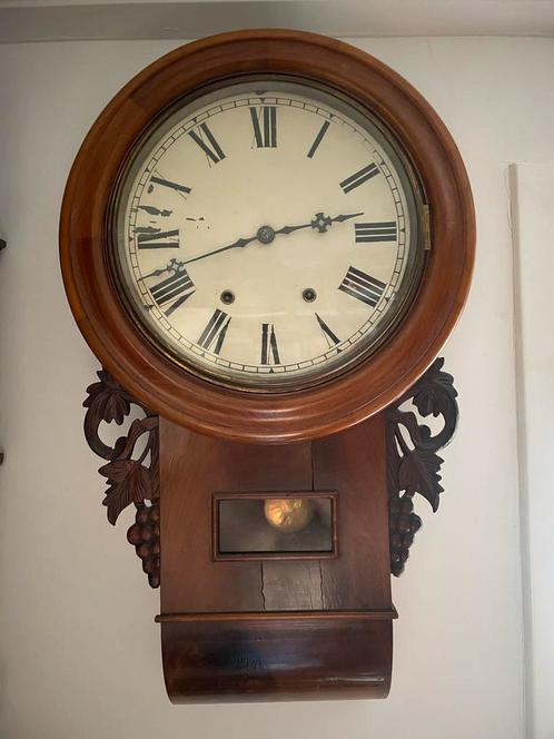Antieke Pub Clock ca. 1850 - Seth Thomas Uurwerk, Antiek en Kunst, Antiek | Klokken, Ophalen