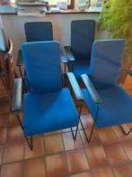 Hennie de Jong eetkamerstoelen - set van 4, Huis en Inrichting, Stoelen, Ophalen, Metaal, Gebruikt, Blauw