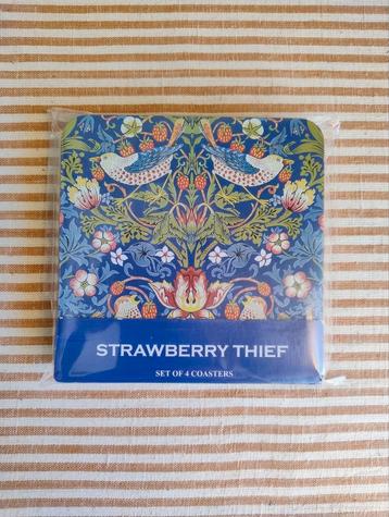 Nieuw! Set 4x onderzetter William Morris Strawberry Thief beschikbaar voor biedingen