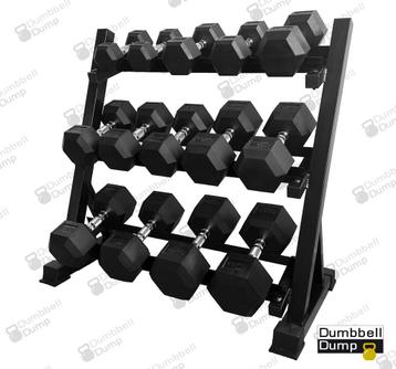 Nieuw! Hexdumbbells 5-20KG + 3- laags rack beschikbaar voor biedingen