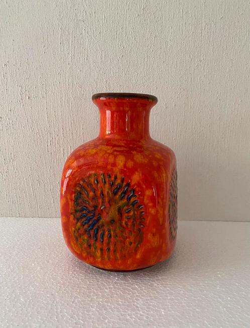 Bay Keramik oranje vaas van keramiek , jaren 60, Huis en Inrichting, Woonaccessoires | Vazen, Zo goed als nieuw, Oranje, Minder dan 50 cm