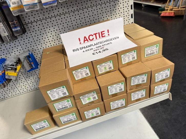 RVS spaanplaatschroeven, voor de klusser, schroef 4.0x30, Doe-het-zelf en Verbouw, IJzerwaren en Bevestigingsmiddelen, Nieuw, Schroeven