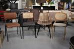 4 x hippe eetkamerstoelen metaal stof webbing MIX & MATCH