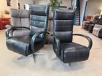 2 elektrische relax stoelen fauteuils leer op daaivoet, Verzenden, Zo goed als nieuw, Leer, Ruim 100 modellen in alle kleuren en maten