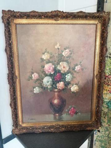 XXL MUSEALE OLIEVERF OP DOEK GESIGNEERD 95X75 CM MOOIE STAAT beschikbaar voor biedingen