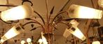 Vrolijk retro lampje jaren 50/60 met 5 kappen., Huis en Inrichting, Ophalen, Zo goed als nieuw, Glas, Vintage , retro