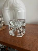 Vintage kandelaar Sklo union glas kubus, Nieuw, Minder dan 25 cm, Overige materialen, Ophalen of Verzenden