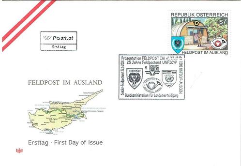 Oostenrijk 2001-06 Feldpost Buitenland 25 jaar landkaart, Postzegels en Munten, Postzegels | Eerstedagenveloppen, Onbeschreven